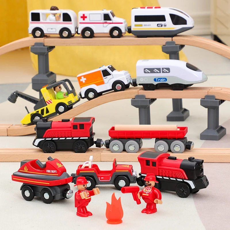 Electric Magnetic Train Toy for Kids Boys Girls Birthday Gift Battery Operated Action Locomotive Train - Powerful Engine Bullet Train Set Fits B Rio T homas Wooden Tracks Magnetic Connection 