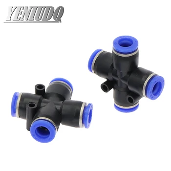 

PZA" 4 Way Cross Shape Equal Pneumatic 4mm to 12mm OD Hose Tube Push In 4-Port Air Splitter Gas Connector Quick Fitting