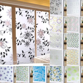 

45x100cm Frosted Opaque Glass Window Film For Window Privacy Adhesive Glass Stickers Home Decor Mixed Color Bedroom