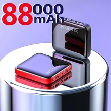 Mini power bank 88000mAh, chargeur portable, batterie externe LED, adapté à Xiaomi