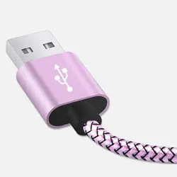 USB кабель 2A быстрое зарядное устройство Плетеный 3M usb-кабели данных для IPhone6s 7 8 Plus iPhone Xs Max Ipad Mini 1 2 3 4 зарядное устройство - Цвет: Pink