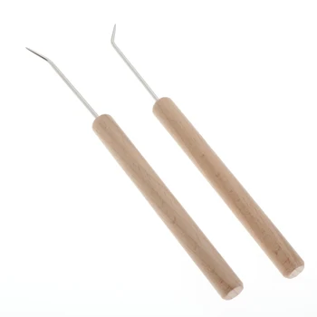 

2Pcs Beech Wood Knitting Loom Hook Tool For Knitting Crafts Making Hats, Scarves
