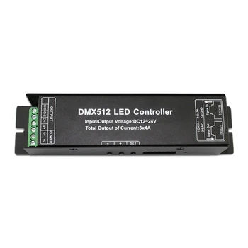 

3CH DC12-24V RGB RGBW DMX 512 Controller RGB RGBW LED DMX512 Decoder 3 Channel x 4A for LED Strip Light