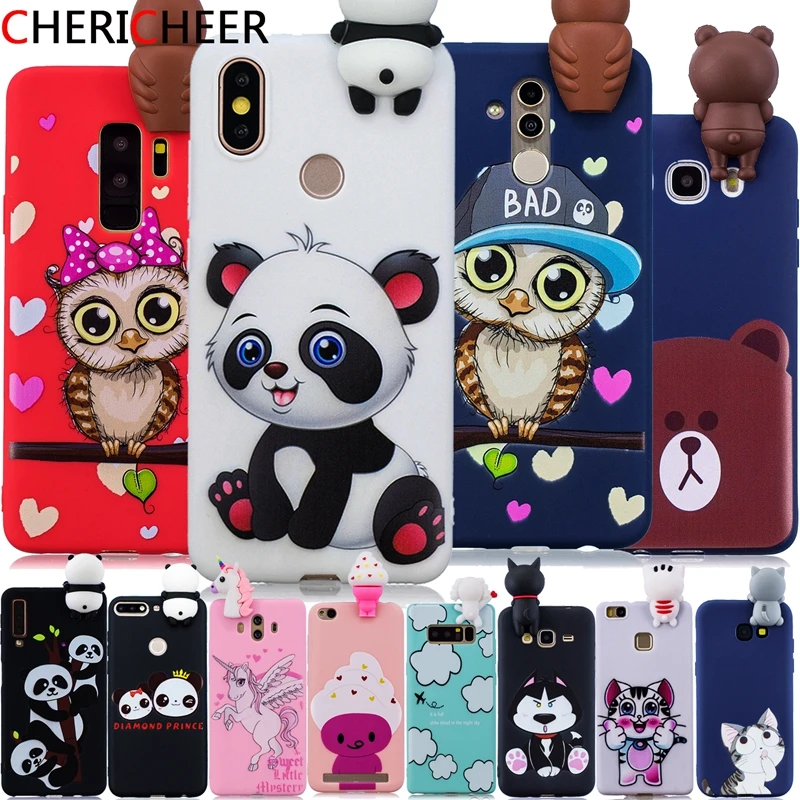 For Huawei Y6 2019 Case 3D Toys Panda Cat Cartoon Prime 2018 Silicone Cover |