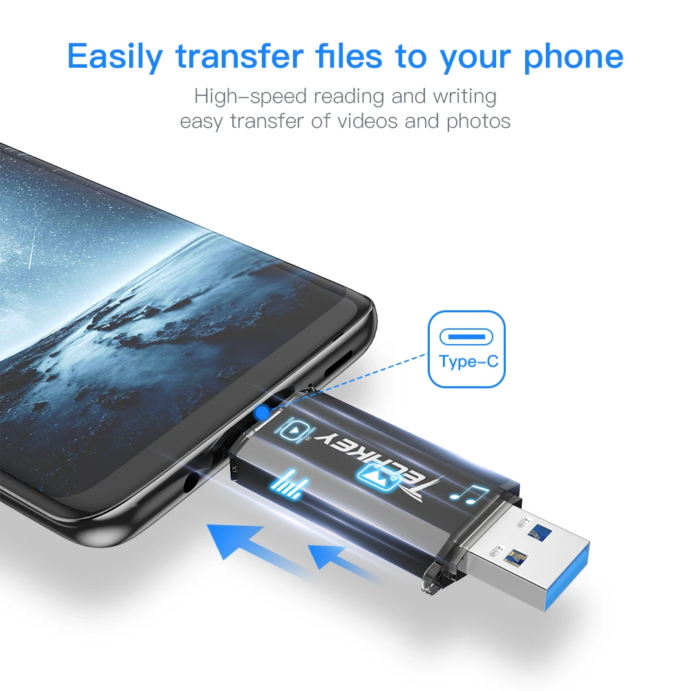 Usb флеш накопитель TECHKEY usb 3 0 Type C на 16/32/64/128 ГБ|USB флэш-накопители| |