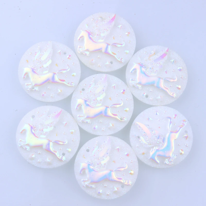 R1-5-1 Taidian Кабошон Драгоценные камни кристалл Flarback смолы кабы Летающая Лошадь ожерелье браслет Блестящий пришить страз 25 мм Красочные Драгоценности Diy 50 шт - Цвет: R1-5-1