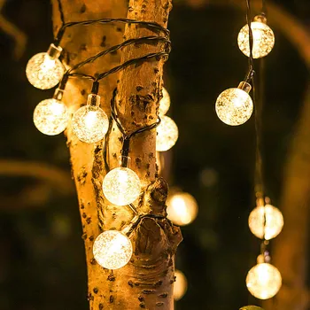 

Solar Lamp Crystal Ball LED String Light Christmas Decorations for Home Outdoor Garden New Year Decor Waterproof Garland Navidad