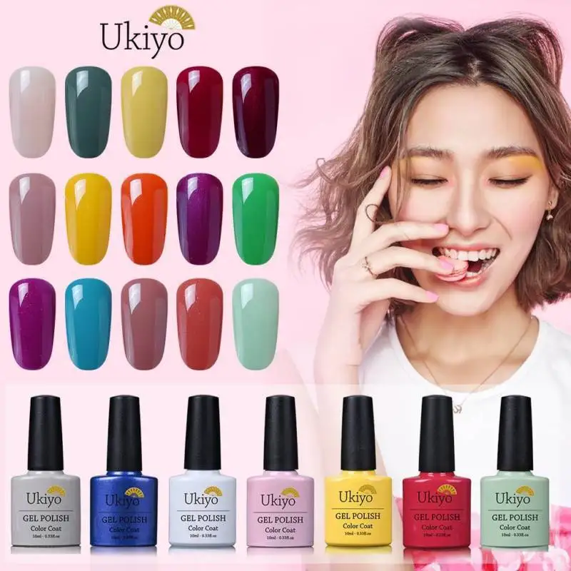 

Ukiyo 10ML Soak off UV Nail Gel Polish Long Lasting Nail Varnish Gelpolish Professional Colorful Nail Art Polish Gel