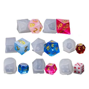 

Shapes Dice Fillet Square Triangle Dice Mold Dice Digital Game Silicone Mould AXYD