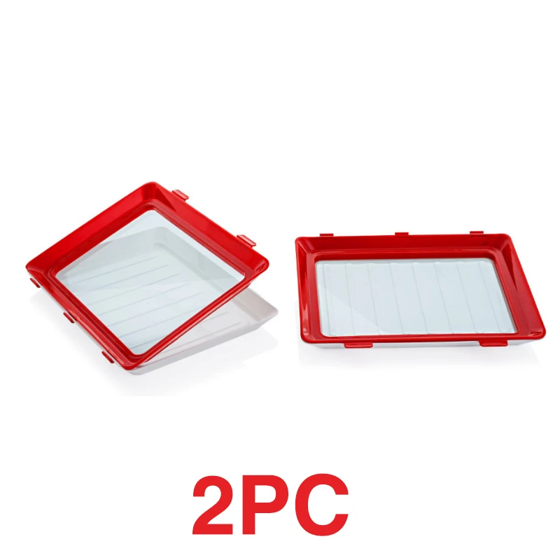 2PCS 6 шт. креативный поднос для сохранения свежей пищи, поддон для сохранения свежей пищи, контейнер для хранения еды, кухонный - Цвет: 2PCS