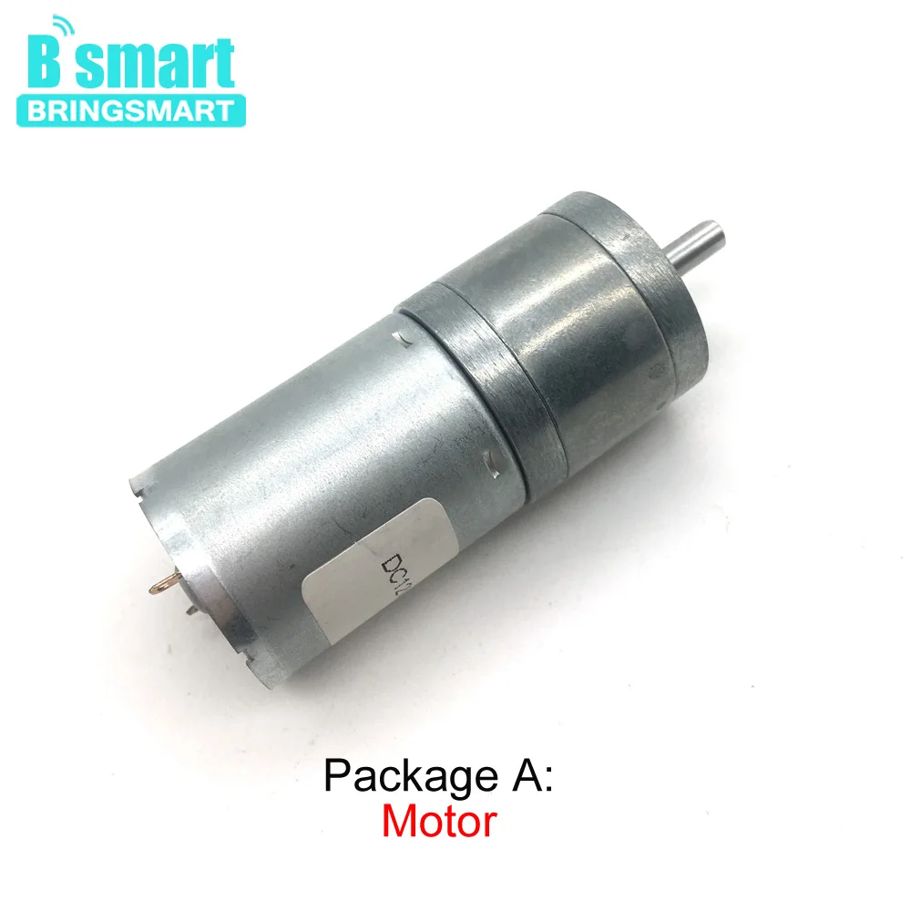 

Bringsmart Gear Motor 12V DC Micro Gearbox Reducer Low Speed Reduction Electric Motor for Smart Car Mini Tool DIY JGA25-370