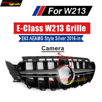 

W213 AEAMG Style With Camera Sports Bumper For E-Class W213 E63 E200 E250 E300 E350 E400 E500 Black Front Racing Grille 2016-in