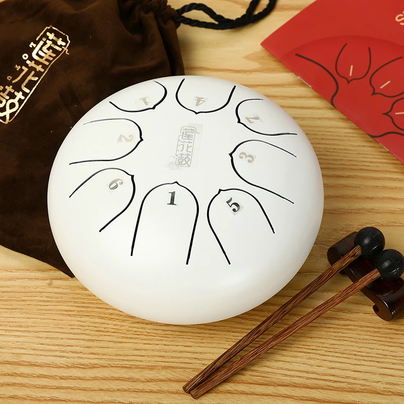 

8'' Alloy Steel Tongue Drum 8 Notes Major Scale Handpan Hand Tankdrum