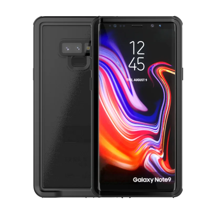 Водонепроницаемый защитный чехол для телефона samsung galaxy A50 A70 A40 A20 Note 8 9 10 S8 S9 S10 plus чехол для телефона r - Цвет: Черный