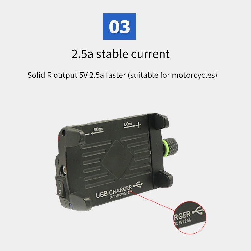 Держатель для телефона для мотоцикла с USB зарядным устройством для 3,5-7 дюймов, мото оборудование, держатель для горного велосипеда, аксессуары для мото
