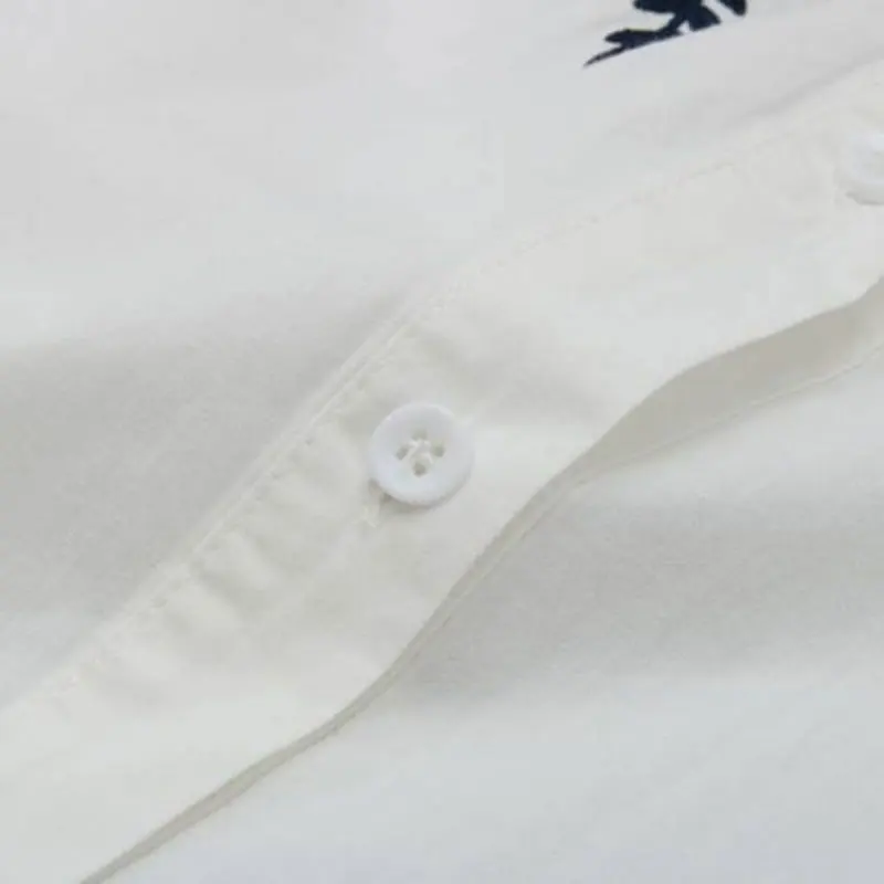 Хлопок Весна рубашка с длинным рукавом Блузка женская Свободная Длинная блузка с цветочной вышивкой Плюс Размер Повседневная белая рубашка D201
