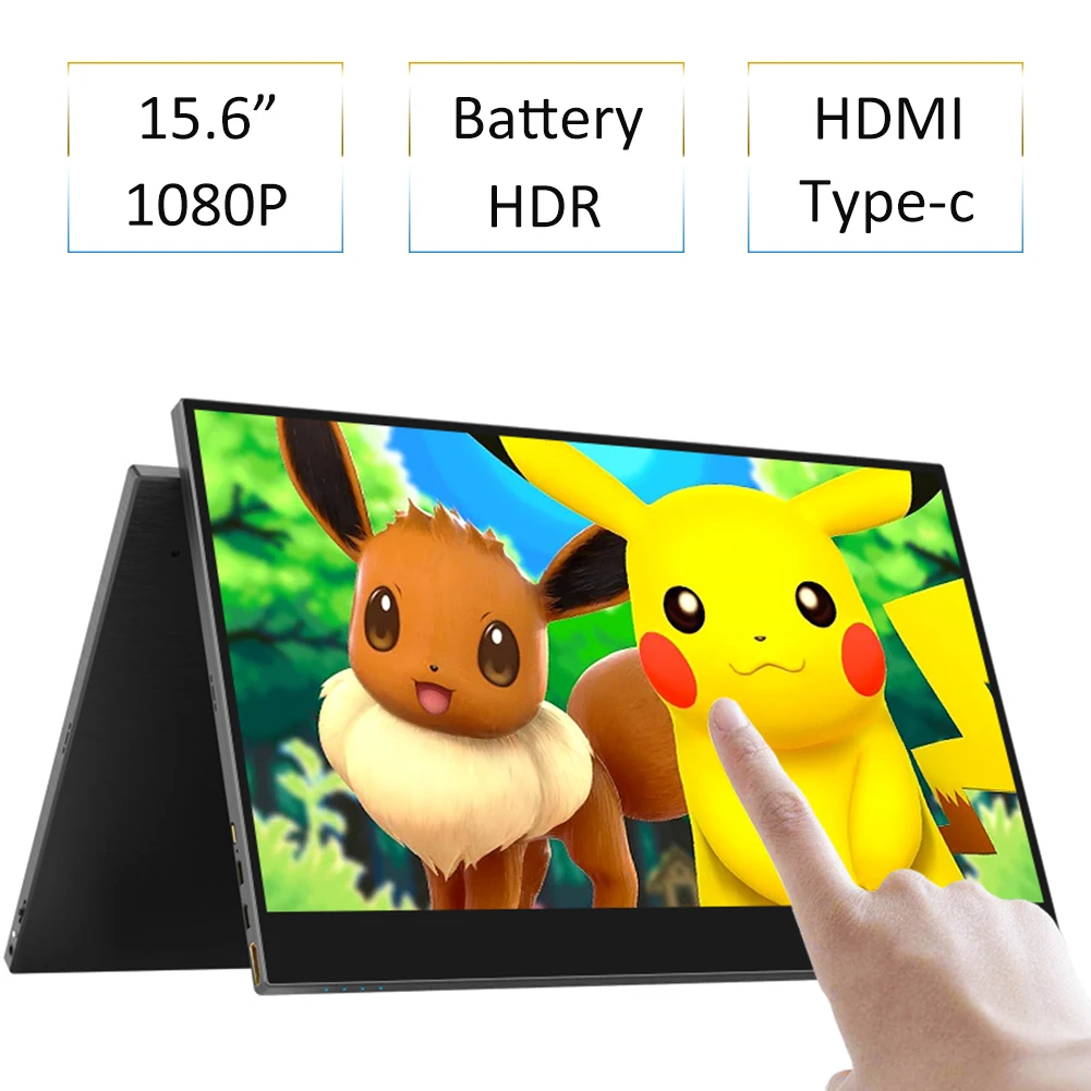 

15.6 Inch Portable 10 Point Touch Monitor With Battery For PC Laptop Huawei EMUI PC Samsung DEX TNT Gaming Screen For PS4 Switch