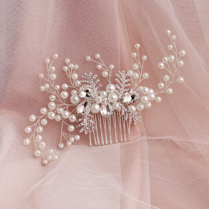 

Newest Handmade Pearls Wedding Bride Hair Combs Women Prom Bridal Wedding Jewelry Accessories Headwear Hair Ornaments