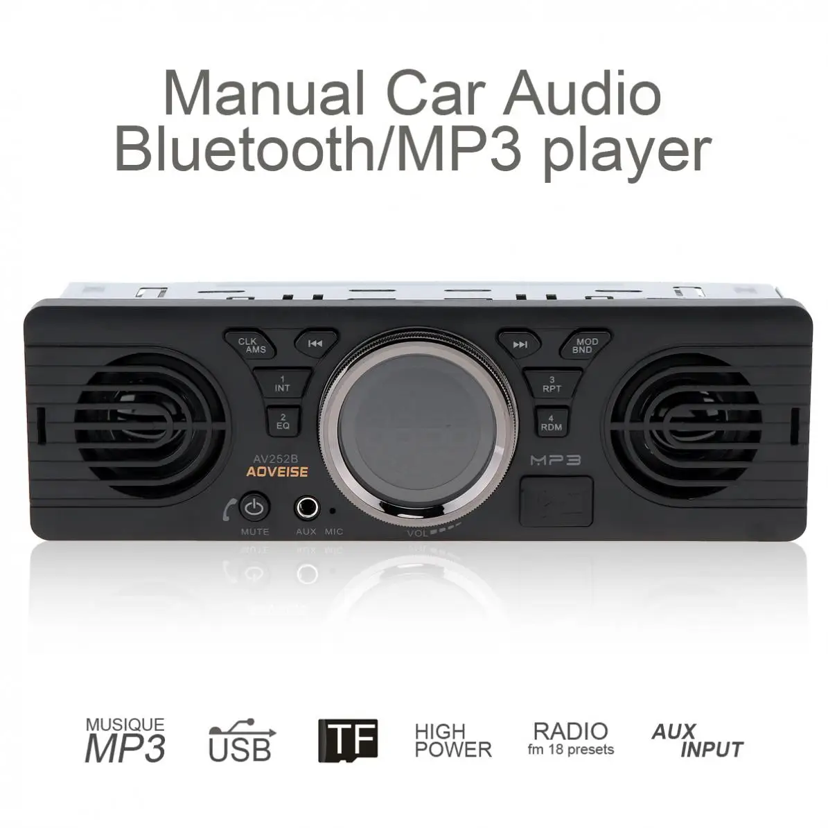 AOVEISE AV252B Bluetooth передатчик автомобильный FM mp3 плеер 12 В автомобиль двойной Рог MP3 аудио плеер автомобиль стерео Поддержка FM/USB/AUX