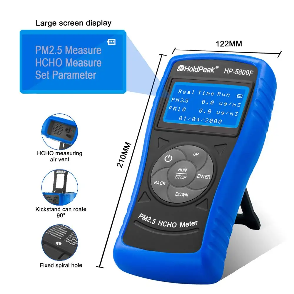 HoldPeak HP 5800F цифровой HCHO PM2.5/10 детектор Крытый Открытый тестер качества воздуха