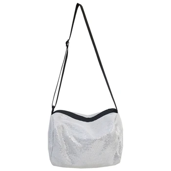 

Sequin Women Bags Female Large Capacity Bags Handbags Casual Tote Girl Messenger Bags White