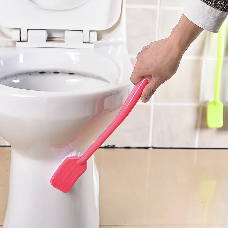 Long Handle Elbow Toilet Brush Planted Hair Plastic Small Scrubbing Brush, Toilet Brush, Toilet for Kids Cleaning Brush