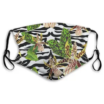 

Orchids Flowers and Tiger Skin Pattern Unisex Anti-Pollution Mask Dust Mask with Filter Mask Black