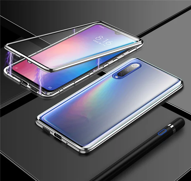 Полный корпус защитный чехол для телефона Oneplus 7 Pro Чехол Магнитный чехол для One Plus 7 Pro Чехол передняя+ Задняя стеклянная крышка - Цвет: Silver