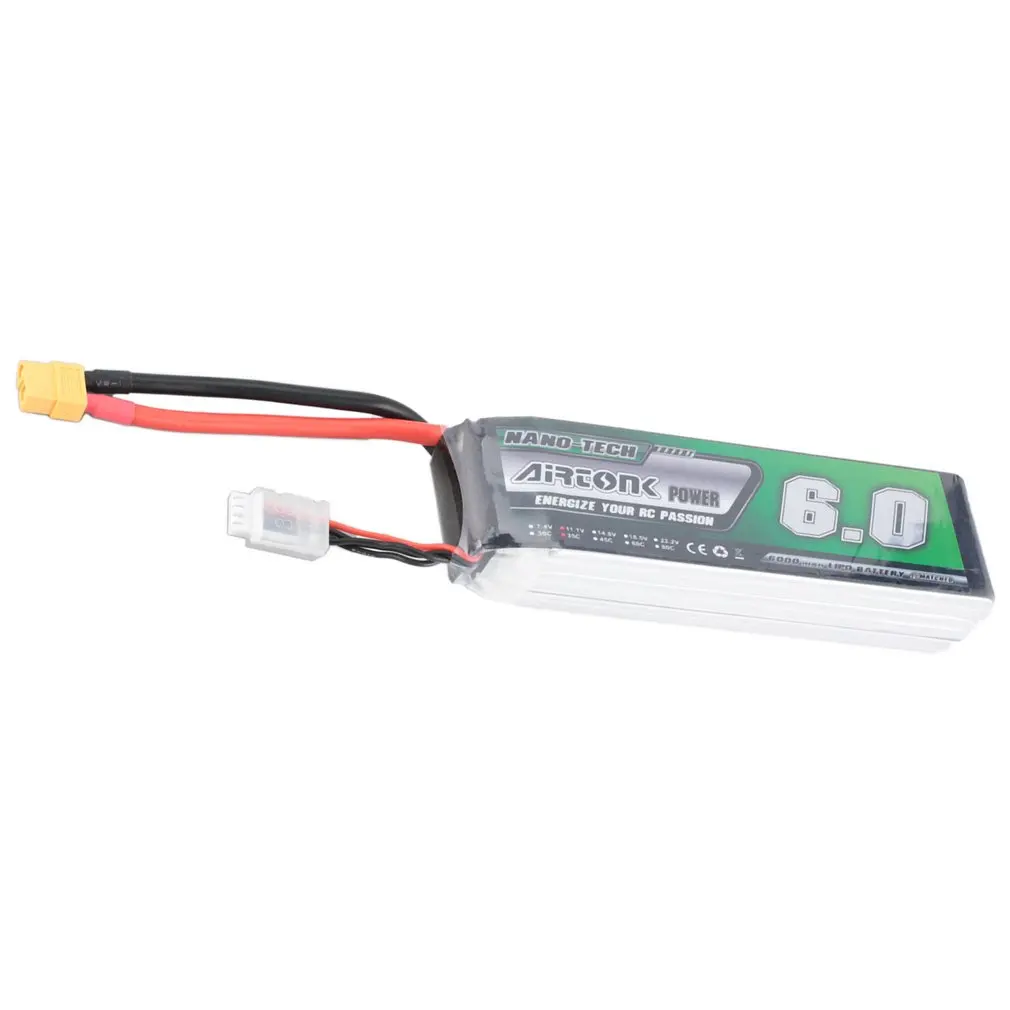 

Airtonk Power 11.1V 6000mAh 35C 3s 1P Lipo Battery XT60 Plug Rechargeable for RC Racing Drone Quadcopter Helicopter Car Boat