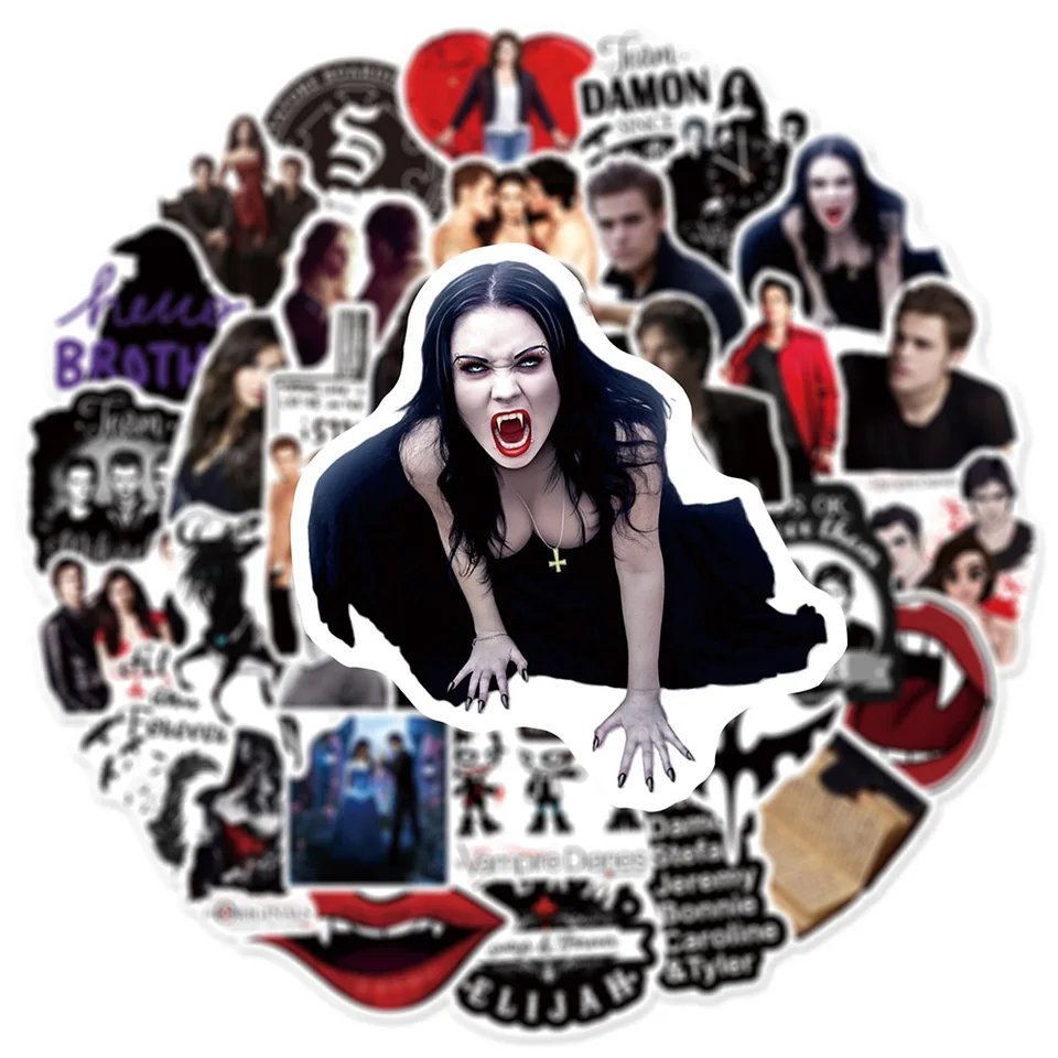 100 Pieces TV Series Vampire Diaries Stickers Pack, Laptop Stickers Classic Movie Waterproof Vinyl Water Bottle Computer Car Skateboard Motorcycle Bicycle Luggage Guitar Scrapbook Decals – Krazy Kommerce