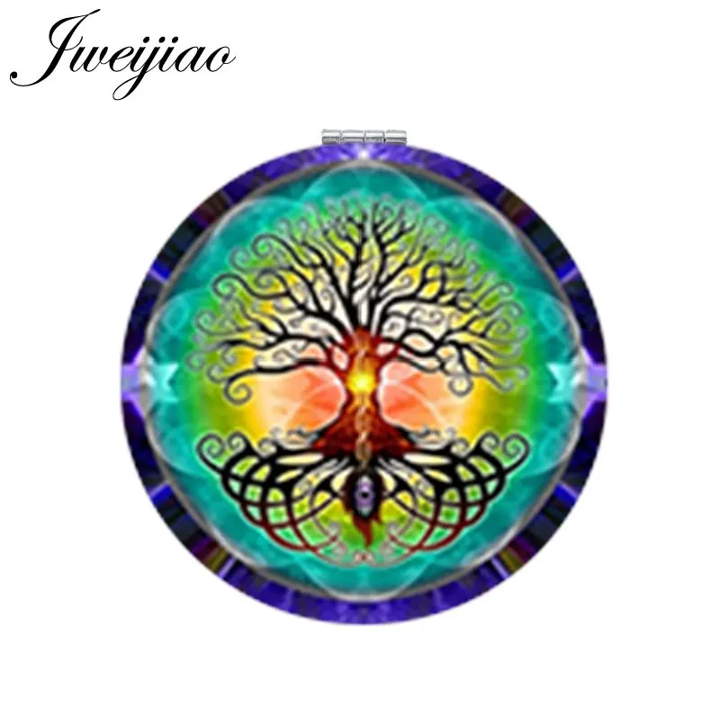 

Youhaken Life Trees Round Makeup Mirror Mini Folding Compact Portable 1X/2X Magnifying Pocket Mirror Girls Gift