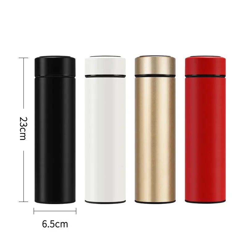 Portable High-End Stainless Steel Vacuum Cup Creative Smart Insulation  Bottle Student High-Value Accompany Bring Own Thermos Mug