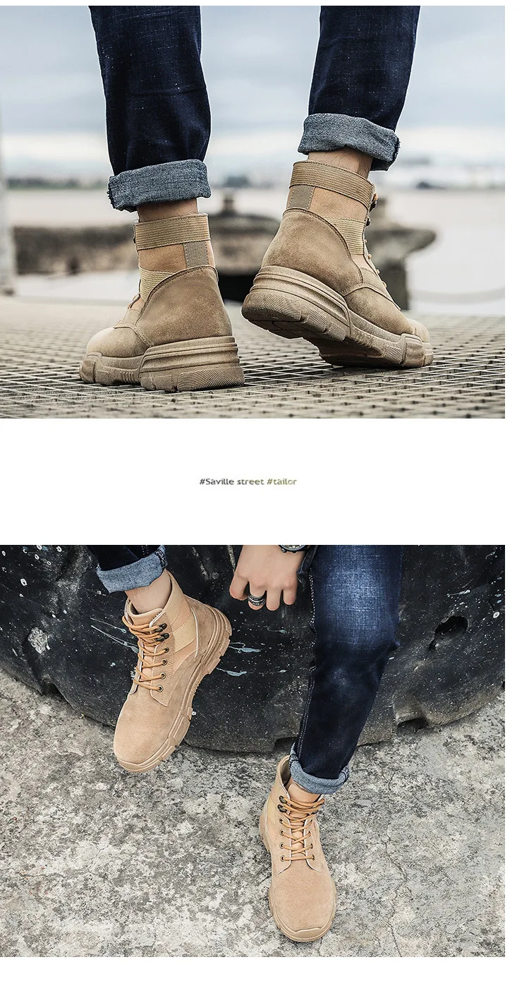 Men Desert Tactical Military Boots Mens Working Safty Shoes Army Combat Boots Militares Tacticos Zapatos Men Shoes Boots Feamle