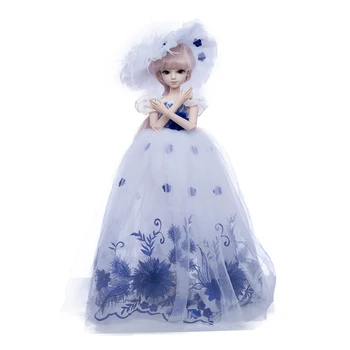 

1/3 18 Joints BJD Doll Girl Amanda Doll Set with Makeup and Full Costume baby toys for children girls dolls (As Shown)