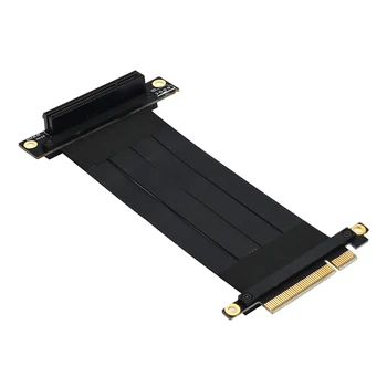 

High Speed PCI Express 8X Slot Riser Card Extender Cable Right Angled Flexible PCI-E Extension Adapter Ribbon Connector Cord