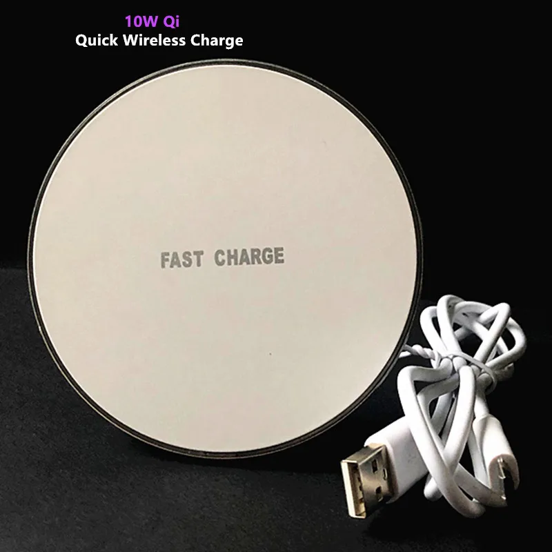 10W Wireless Charger Pad Qi Quick Charge USB Fast Charging For iPhone X XR XS 8 Plus Samsung S10 S9 S8 Note 9 Xiaom Mi | Мобильные