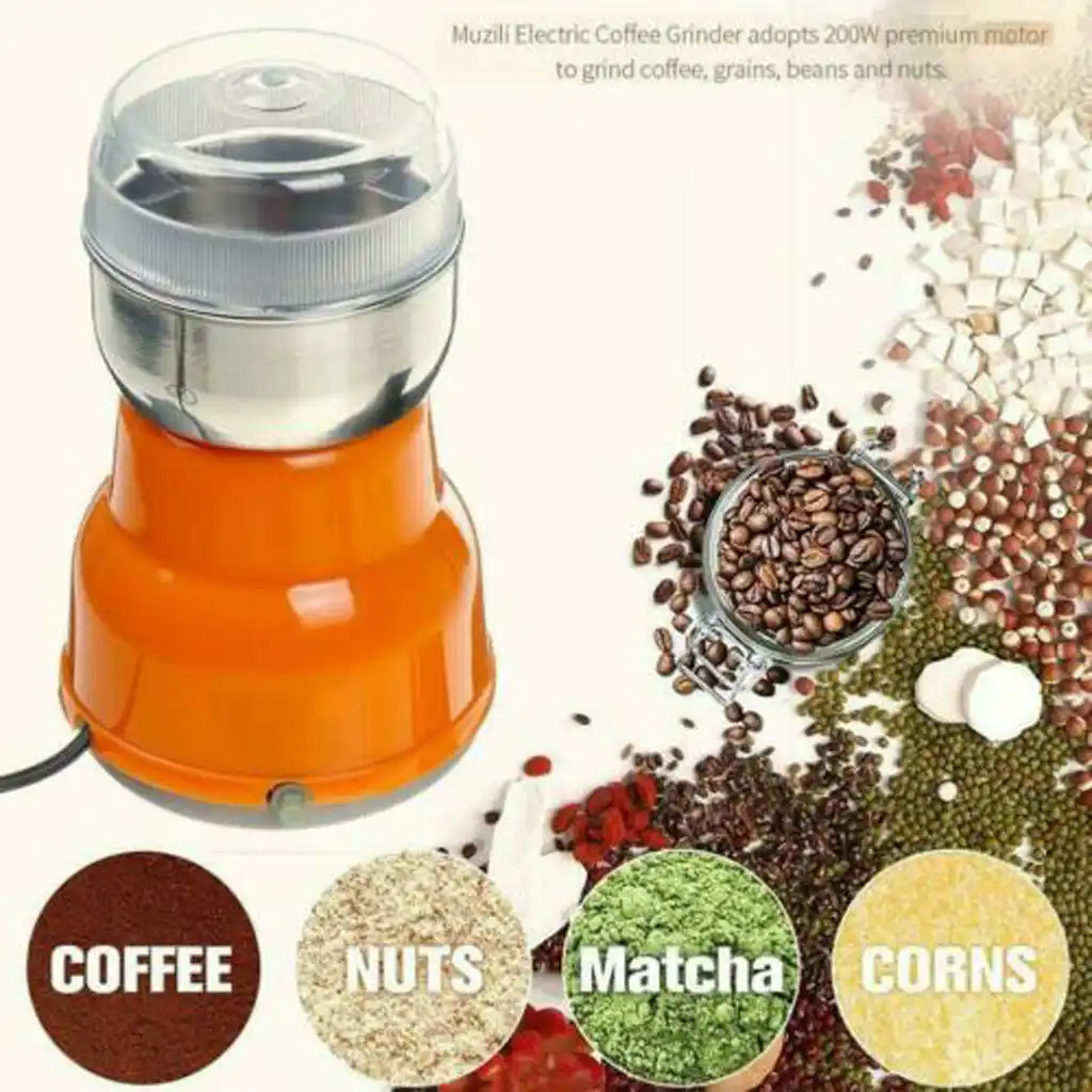 Molinillo de café eléctrico 150W Hoja De Acero Inoxidable Tuercas De Especias Hierba el poderoso
