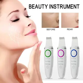 

Ultrasonic Skin Scrubber Deep Face Cleaning Shovel Machine Peeling Shovel Facial Remove Blackhead Pore Cleaner Face Lift Machine