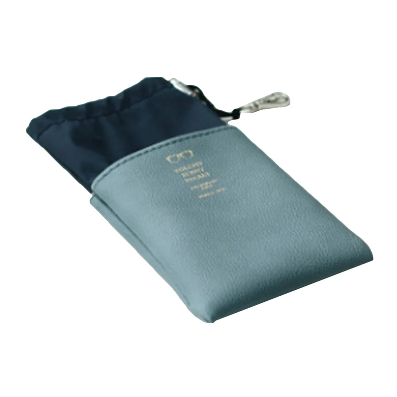 blue gray Мягкий Ретро Кожаный чехол очков для чтения PU кожаный чехол для очков для мужчин солнцезащитные очки сумка Аксессуары для очков - Цвет: blue gray
