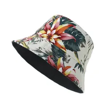 Двусторонняя шляпа с цветочным принтом для женщин и мужчин, удобная парусиновая шляпа от солнца на открытом воздухе, женские шляпы от солнца sombrero mujer verano sol