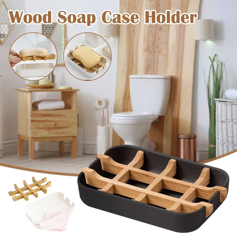 Good Healthy Bathroom Wood Soap Case Holder Detachable Easy To Clean For Storage Stand Home | Красота и здоровье