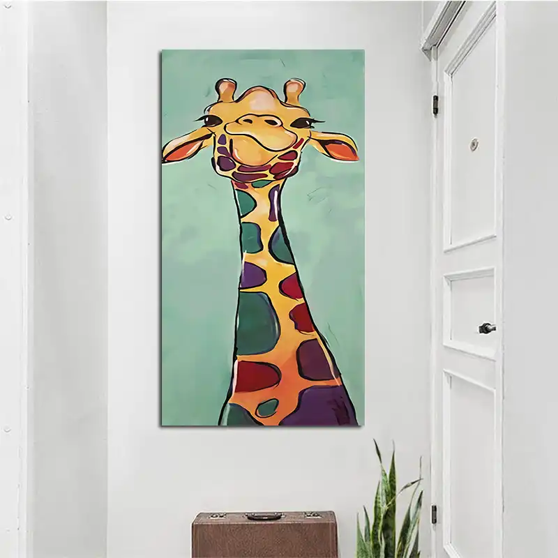 Cartel De Xinqi Animales Abstractos En El Arte De La Pared Jirafa