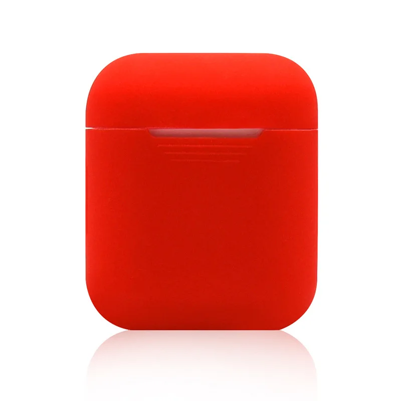1 шт. ТПУ Силиконовые Bluetooth беспроводные наушники чехол для AirPods защитный чехол Аксессуары для кожи для Apple Airpods зарядная коробка - Цвет: Красный