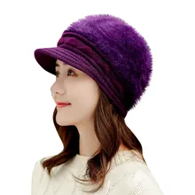 Теплая однотонная Зимняя Шапка-бини для женщин, вязаная однотонная шапка, берет, женская шапка, шарф, сиамский воротник, для девушек, Милая зимняя громоздкая шапка# R5
