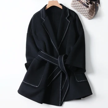 

Wool Coat Women Clothes 2020 Spring Korean 100% Wool Jacket Elegant Ladies Coats Overcoat Loose Casaco Feminino MKE-1095 KJ4160