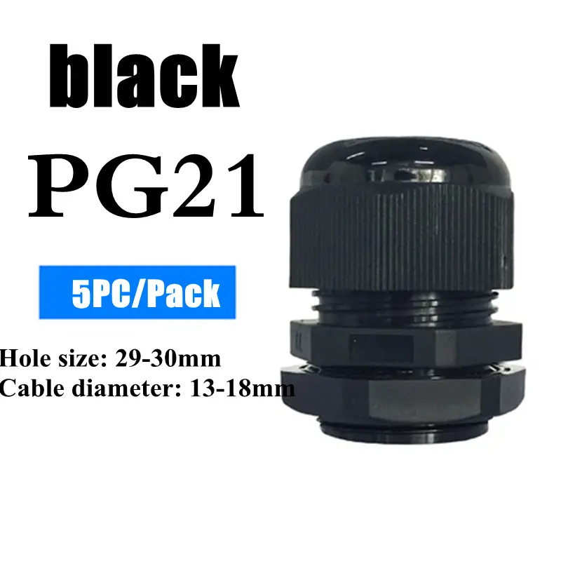 1/2/5/10pcs Waterproof Cable Gland Cable Entry IP68 PG7-PG36  White/Black Nylon Plastic Connector Joint - Image 22
