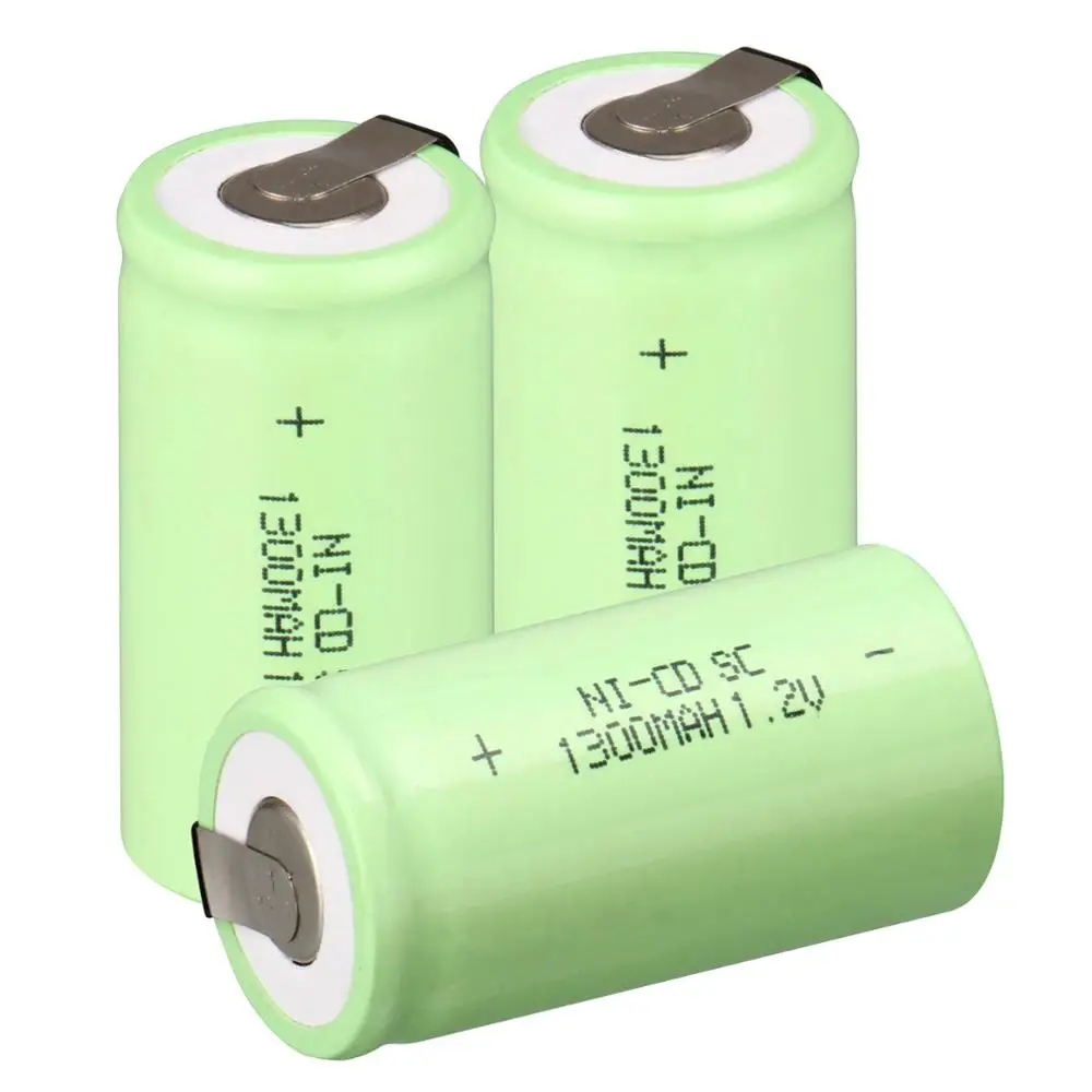 2~ 16PCS sub c sc аккумуляторная батарея nicd 1,2 v батарея 1300mAh ni cd аккумуляторные батареи 1,2 v зеленый