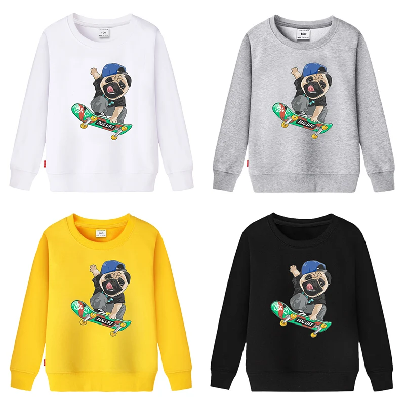 

Kids Sweatshirts Hoodies Cartoon Print Dog Baby Boys Girls Clothes Clothing Infant Toddler Children T-shirt Hoodied Tops Fashion