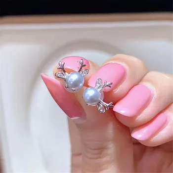 

S925 Sterling Silver Flash Design Pearl Earrings Holder Women DIY Pearl Earrings Components Silver Gold Color