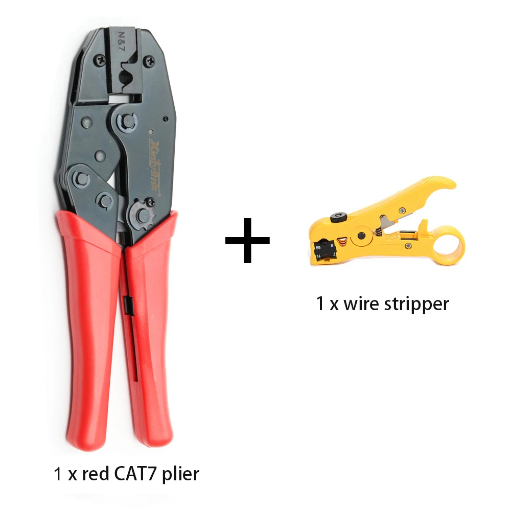 xintylink RJ45 crimper cat7 cat6a network tools cat8 Crimping ethernet Cable Stripper clamp 8p8c pliers connector clip clipper 